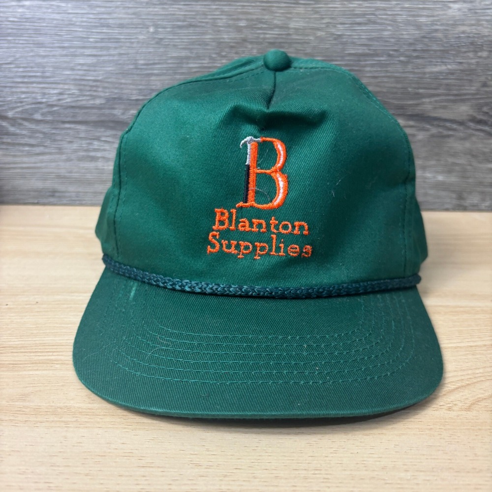 Vintage Blanton Supplies Hat Cap Snap Back Green Trucker Adjustable